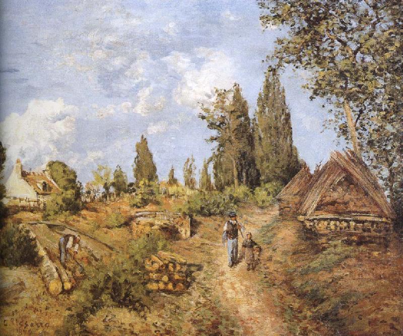 Camille Pissarro Walking in the countryside on the road loggers china oil painting image